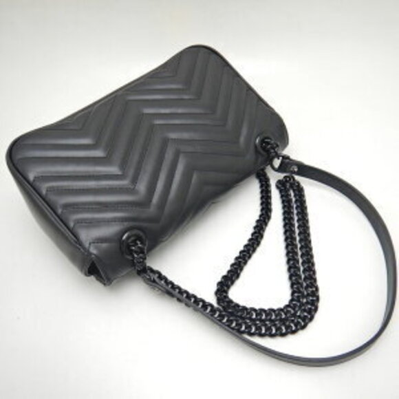 Gucci GG Marmont Shoulder Bag Black Leather - Picture 3 of 10